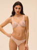 Soutien-gorge avec armatures moulé décolleté plongeant - Sable rosé