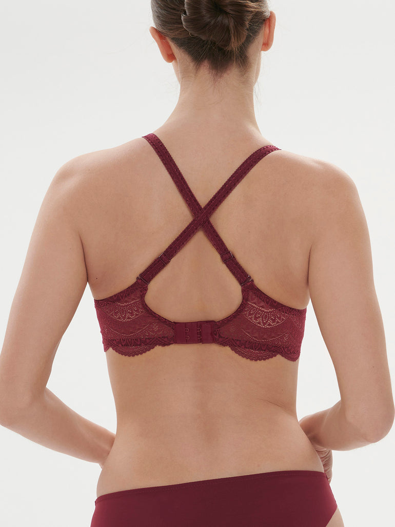 Soutien-gorge décolleté carré en spacer 3D - Rouge Spinelle