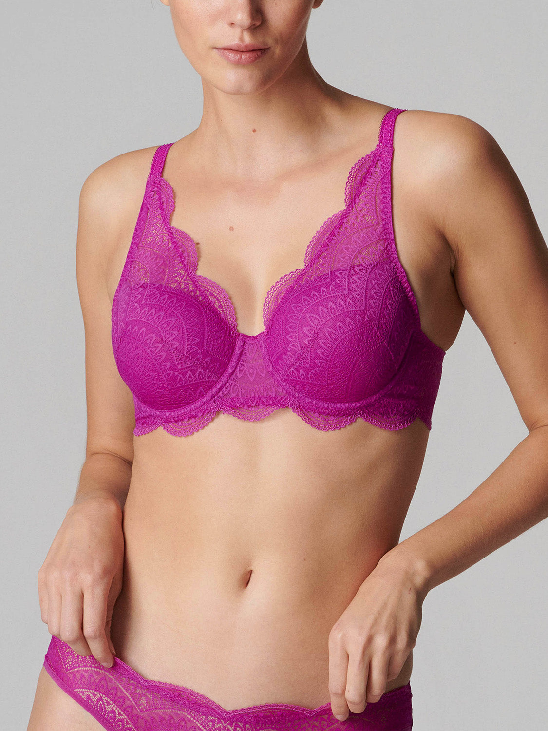 simone pérèle Soutien-gorge décolleté carré en spacer 3D - Bougainvillier