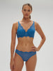 Soutien-gorge décolleté carré en spacer 3D - Bleu Myosotis