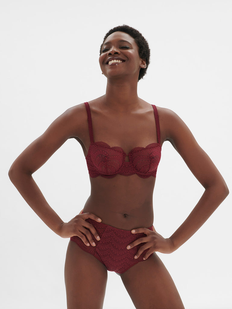 Culotte taille haute - Rouge Spinelle