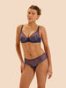 Soutien-gorge avec armature décolleté plongeant - Bleu Rainbow