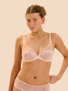 Soutien-gorge avec armatures décolleté plongeant - Poudre