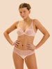 Soutien-gorge avec armatures décolleté plongeant - Poudre