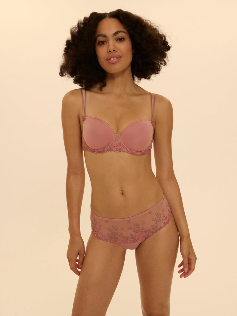 Soutien-gorge décolleté carré en spacer 3D - Rose Fumé