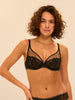 Soutien-gorge triangle emboitant décolleté plongeant - Noir