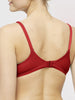 Soutien-gorge triangle emboitant décolleté plongeant - Rouge Opéra