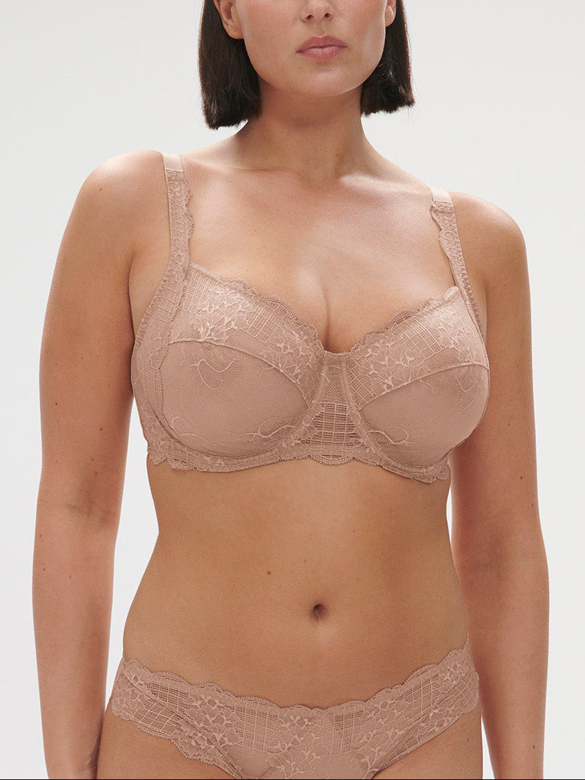 Soutien-gorge avec armature décolleté carré - Peau