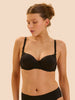 Soutien-gorge décolleté carré en spacer 3D - Noir