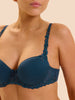 Soutien-gorge décolleté carré en spacer 3D - Bleu pétrole