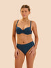 Soutien-gorge décolleté carré en spacer 3D - Bleu pétrole