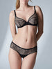 Soutien-gorge triangle emboitant décolleté plongeant - Noir