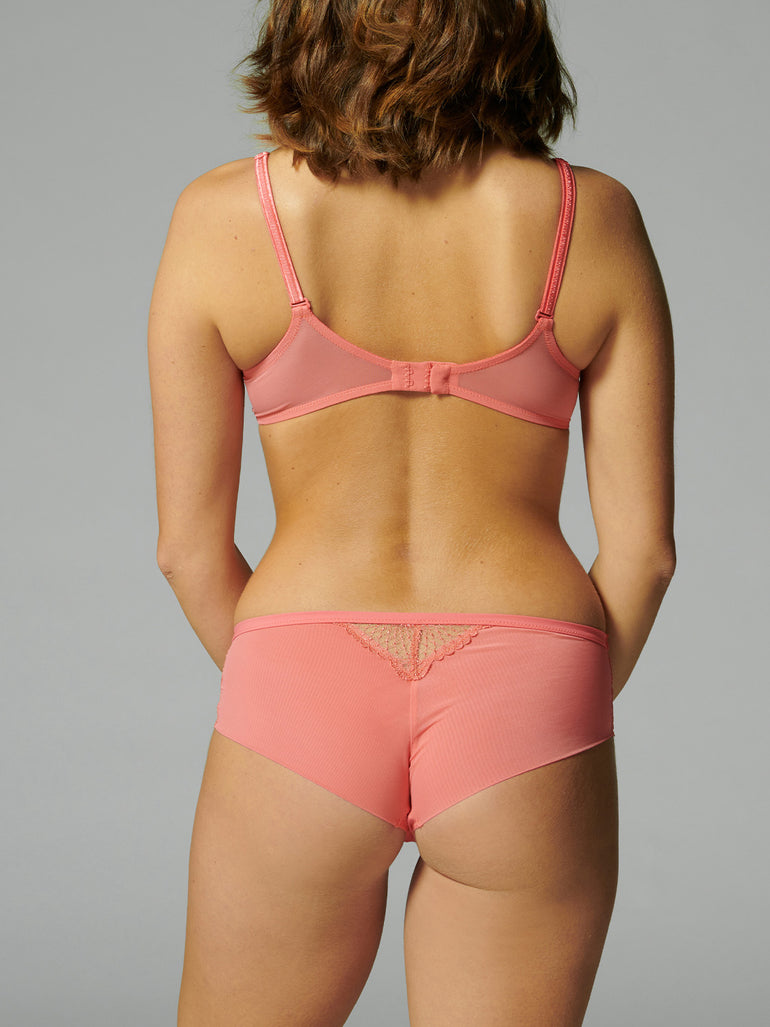 Soutien-gorge triangle emboitant décolleté plongeant - Papaye