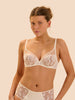 Soutien-gorge triangle emboitant décolleté plongeant - Naturel