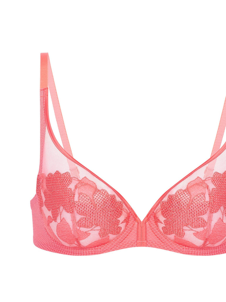 Soutien-gorge triangle emboitant décolleté plongeant - Papaye