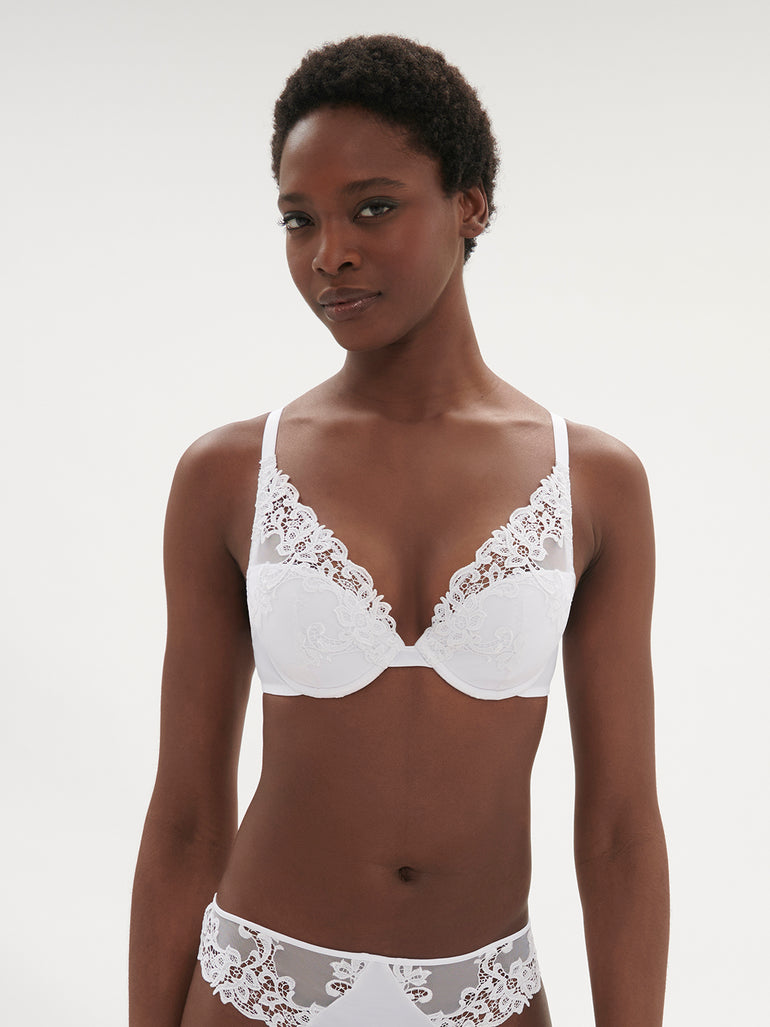 Soutien-gorge push-up décolleté plongeant - Blanc