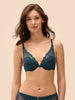 Soutien-gorge push-up décolleté plongeant - Bleu Prestige