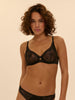 Soutien-gorge triangle emboitant décolleté plongeant - Noir