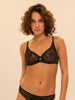 Soutien-gorge triangle emboitant décolleté plongeant - Noir