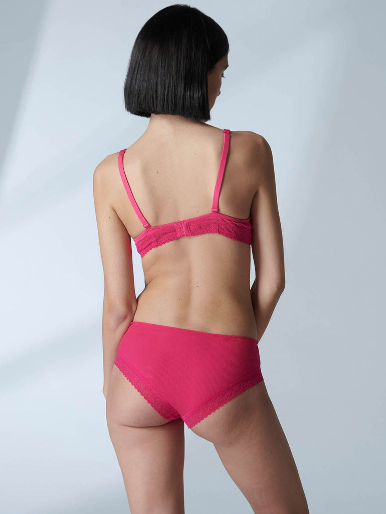 Soutien-gorge triangle emboitant décolleté plongeant - Fuschia