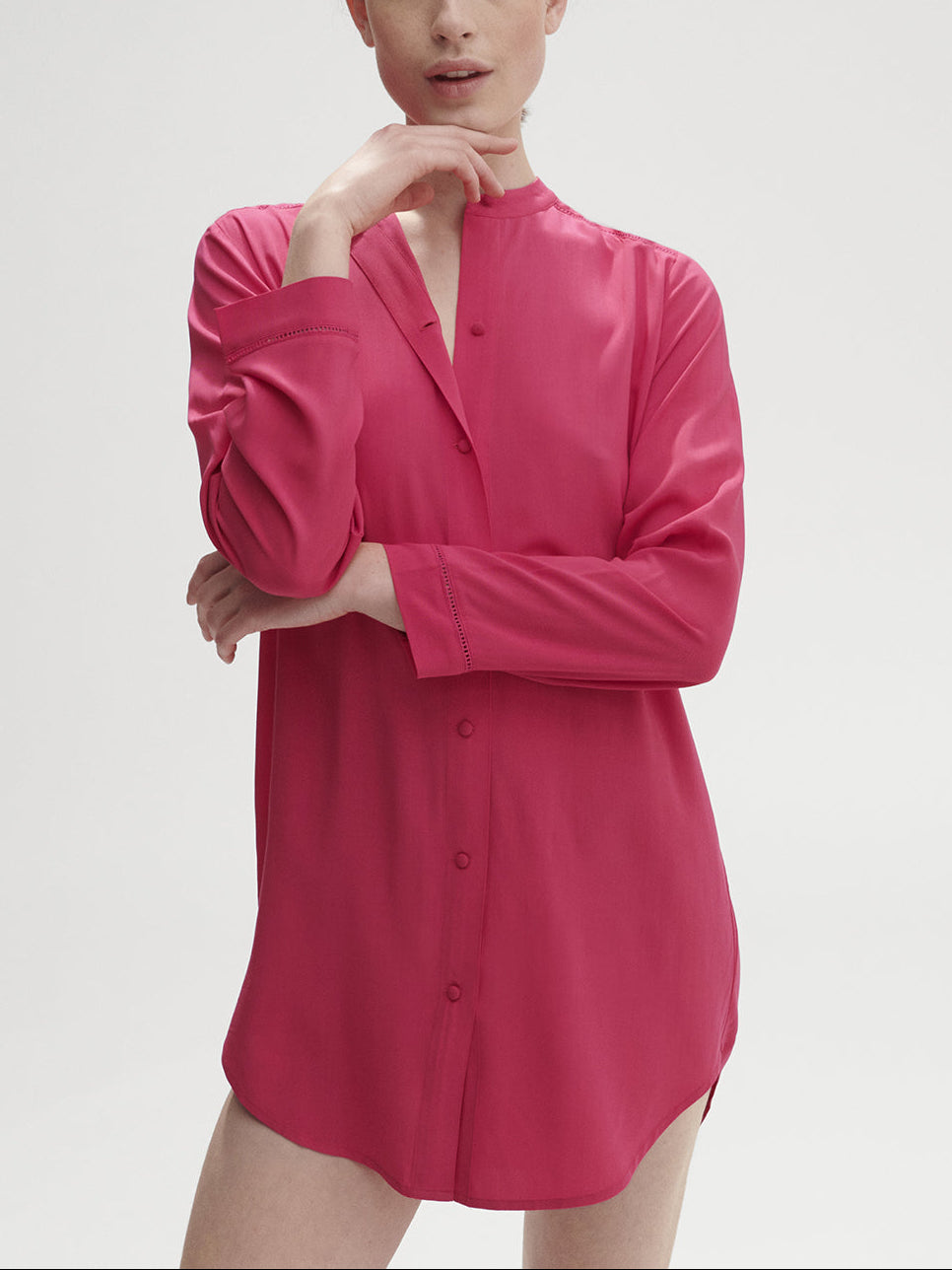 Nuisette manches longues - Rose Pitaya