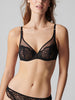 Soutien-gorge triangle emboitant décolleté plongeant - Noir