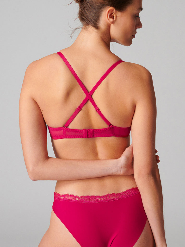 Soutien-gorge push-up triangle - Framboise