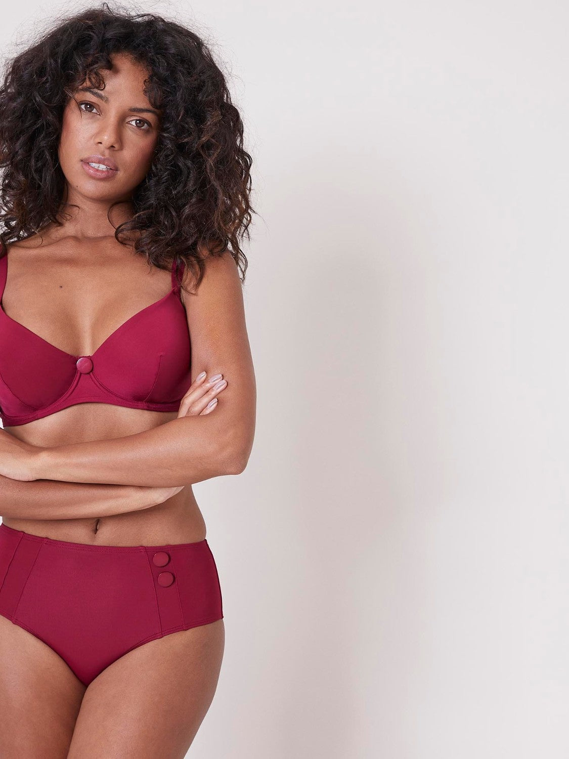 Haut de maillot de bain avec armatures - Cassis