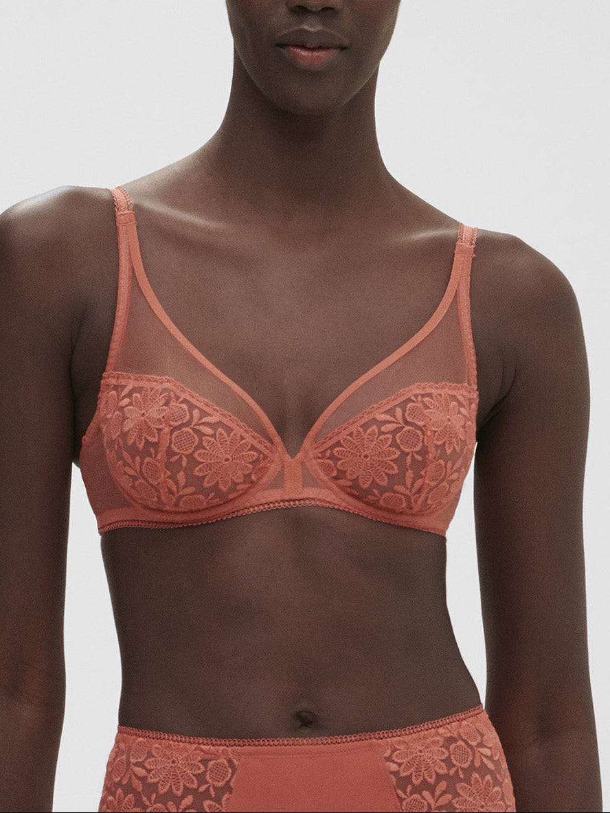 Soutien-gorge avec armatures décolleté plongeant - Rose Texas