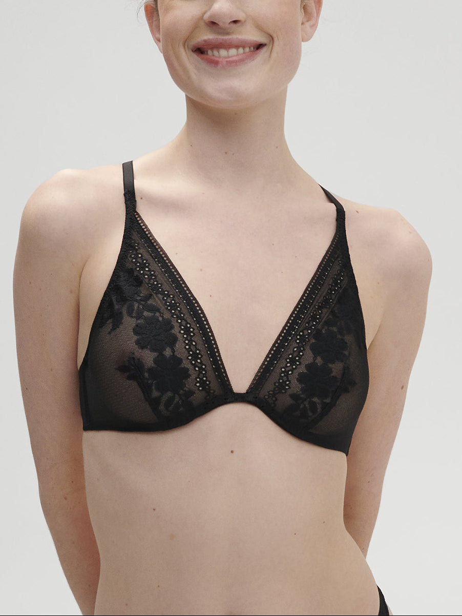 Soutien-gorge triangle avec armatures - Noir
