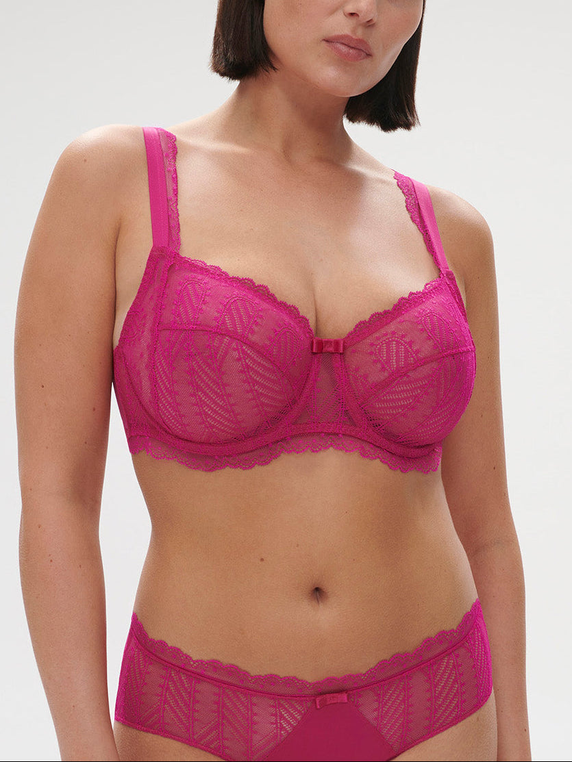 Soutien-gorge avec armature décolleté carré - Rose Hibiscus