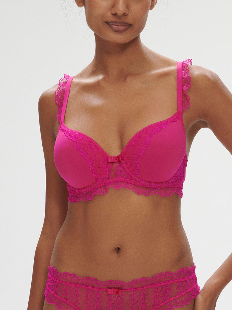 Soutien-gorge spacer décolleté plongeant - Rose Hibiscus