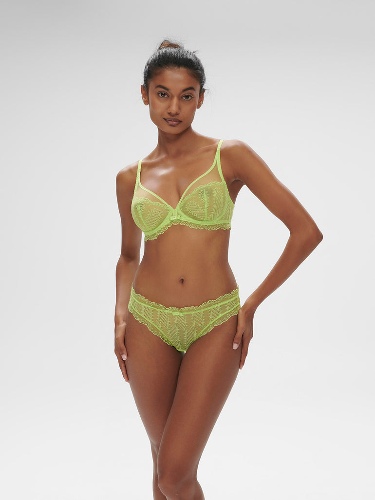 Soutien-gorge avec armature décolleté plongeant - Lime