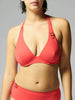 Haut de maillot de bain triangle avec armatures - Cerise