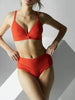 Culotte de bain taille haute - Orange amalfi