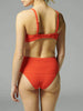 Culotte de bain taille haute - Orange amalfi