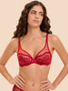 Soutien-gorge avec armature décolleté plongeant - Rouge Opéra