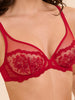 Soutien-gorge avec armature décolleté plongeant - Rouge Opéra