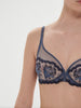 Soutien-gorge avec armature décolleté plongeant - Bleu Cendre