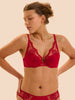 Soutien-gorge push-up décolleté plongeant - Rouge Opéra