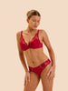 Soutien-gorge push-up décolleté plongeant - Rouge Opéra
