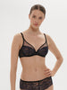 Soutien-gorge avec armature décolleté plongeant - Noir