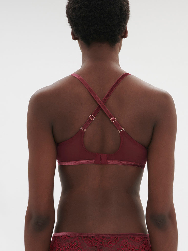 Soutien-gorge avec armature décolleté plongeant - Rouge Spinelle