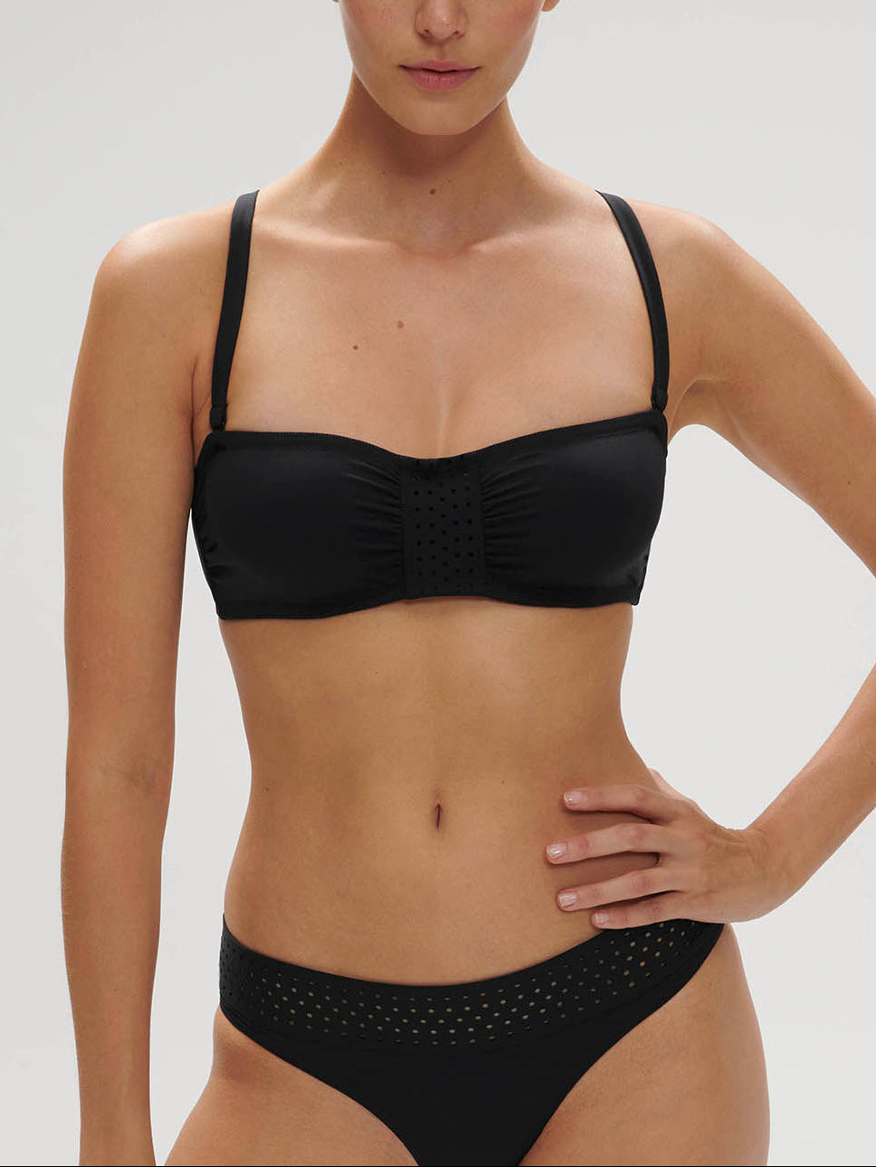 Haut de maillot de bain bandeau mousse avec armatures - Noir