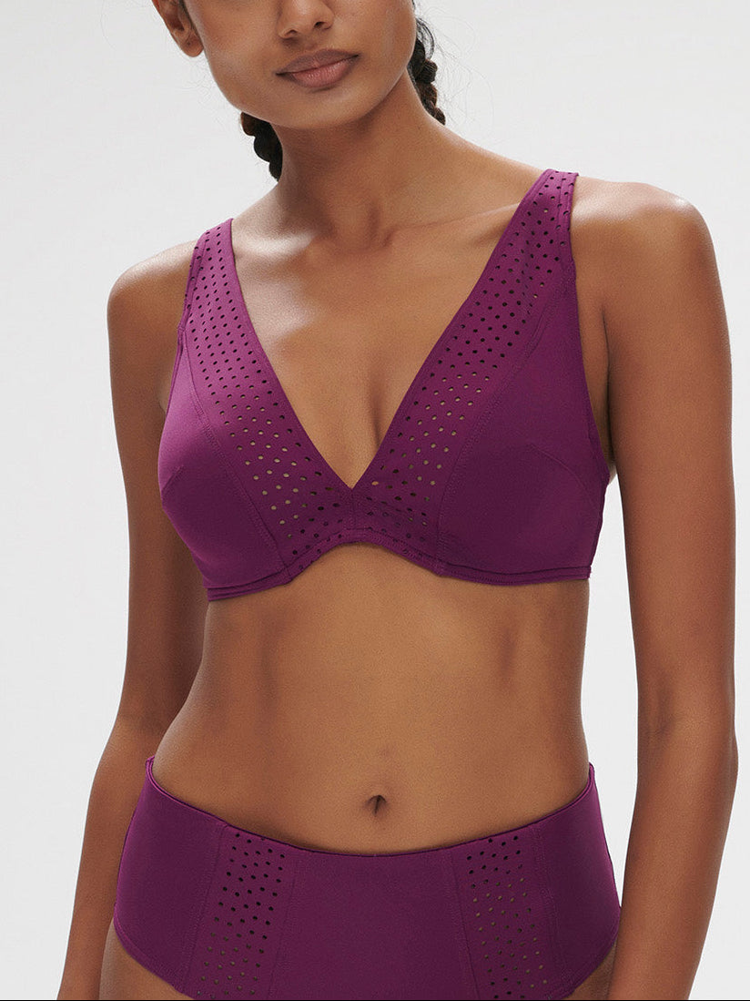 Haut de maillot de bain triangle avec armatures - Mûre