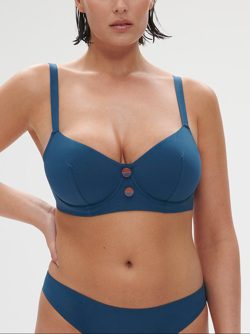 Haut de maillot de bain avec armatures - Bleu mystère