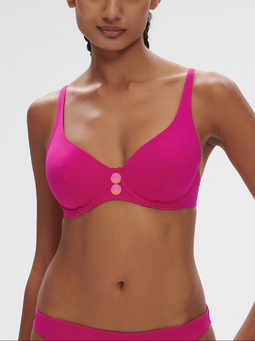 Soutien-gorge Armatures Décolleté Galbé - Rose Hibiscus