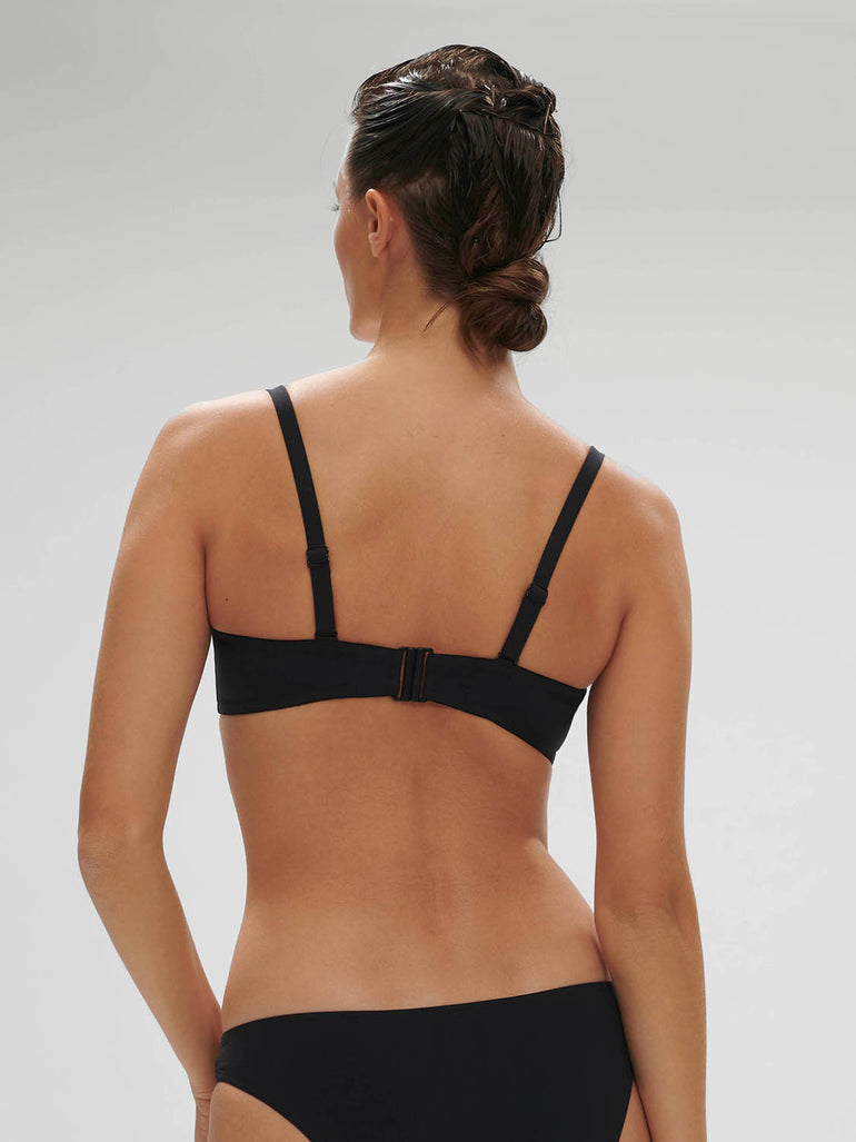 Haut de maillot de bain bandeau mousse avec armatures - Noir