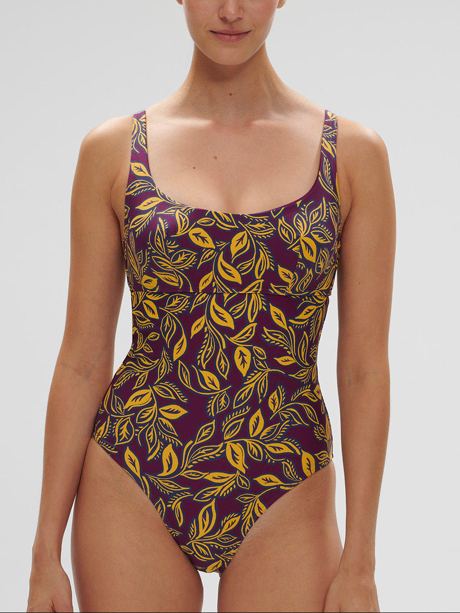 Maillot de bain 1 pièce de bain avec armatures - Imprimé Violet Agadir