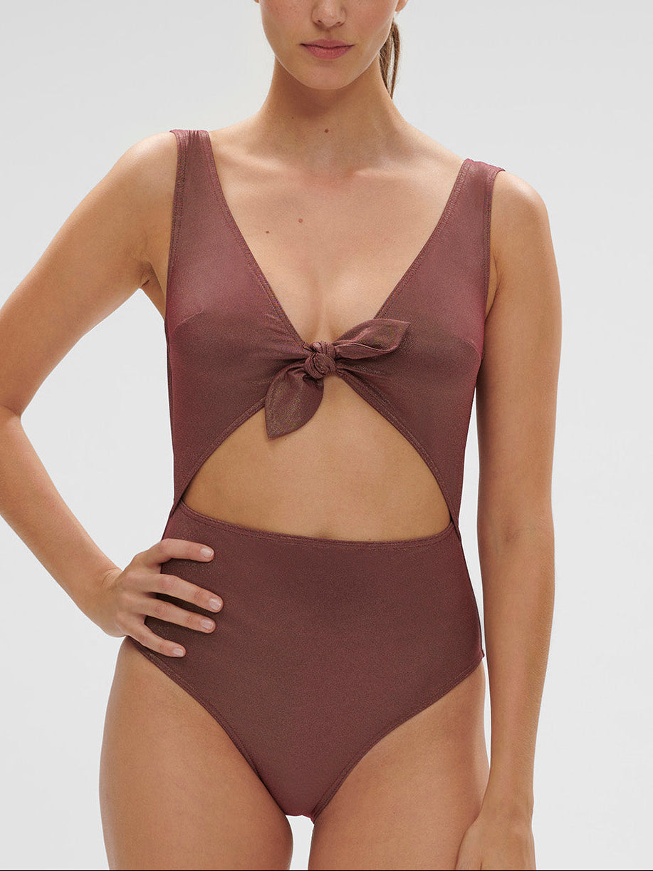 Maillot de bain 1 pièce sans armature - Lurex Dark Purple